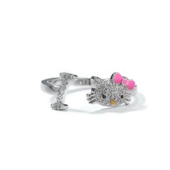 Silver Letter Cat Ring – Open Band
