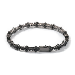 All Black CZ Cluster Tennis Bracelet