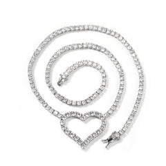 Collier de Tennis à Cœur Ouvert