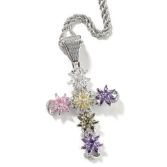 Floral Cross Necklace