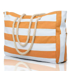 Custom Beach Bag Striped Canvas Tote