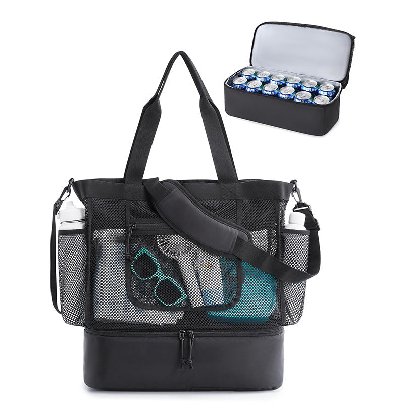 Beach Bag Mesh Tote Bags with Zipper