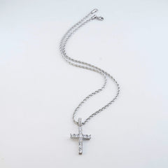 American style twist chain cross pendant