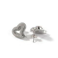 Pavé Hollow Heart Earrings