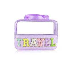 Travel Patch Clear PVC And PU leather Makeup Toiletry Storage Bag