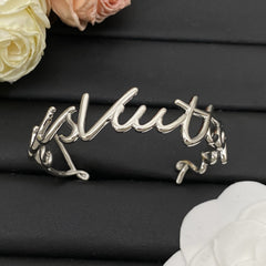 Script Initials Cuff Bracele