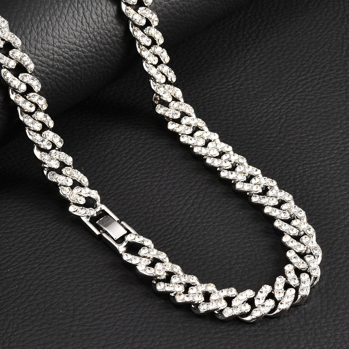 Diamond Letter Heart Pendant Cuban Necklace