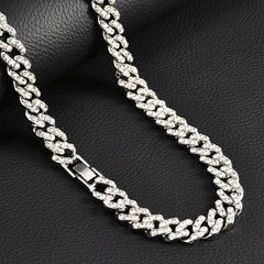 Diamond Letter Heart Pendant Cuban Necklace
