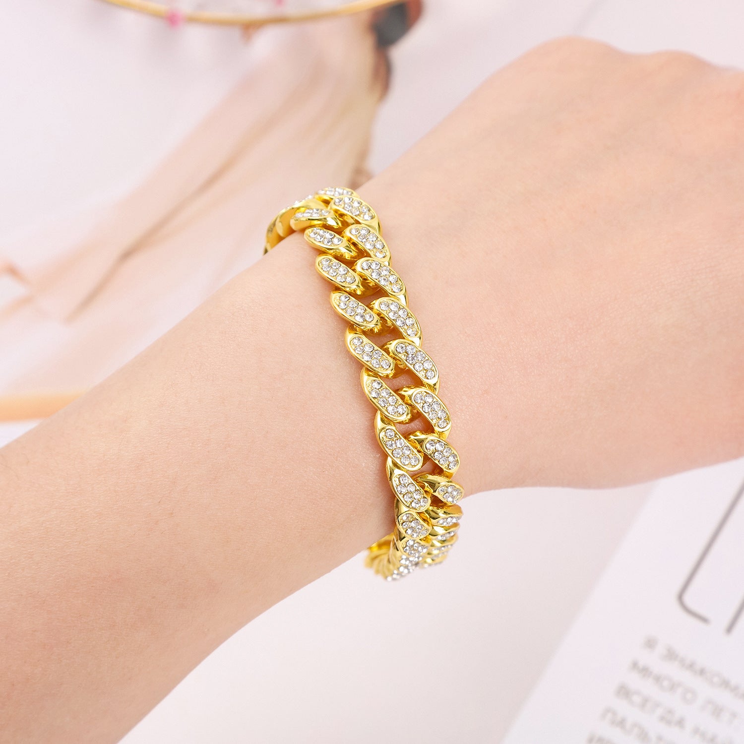 Internet celebrity trend Cuban chain bracelet