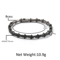 All Black CZ Cluster Tennis Bracelet