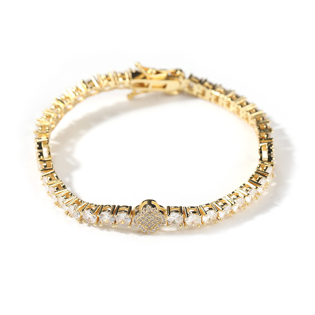 Fully-Paved Clover Bracelet