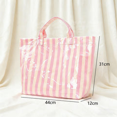 PVC Striped Tote Bag