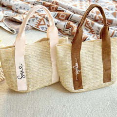 Personalized Straw Tote Bag