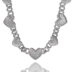 Collier à Maillons Infini en Forme de Cœur