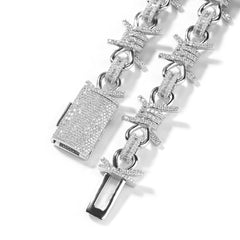 Iced-Out Barbed Wire Bracelet