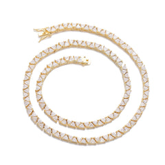 Triangle Cut Iced Out Tennis Chain
