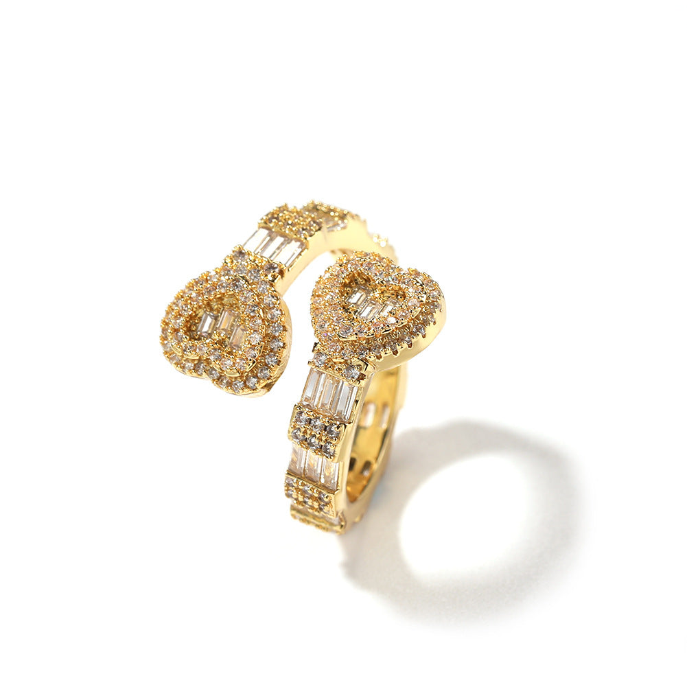 Bague croisée en forme de cœur
