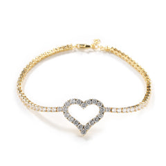 Bracelet tennis solitaire cœur