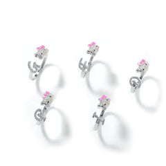 Silver Letter Cat Ring – Open Band