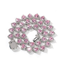 Heart Link Tennis Necklace
