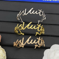 Script Initials Cuff Bracele