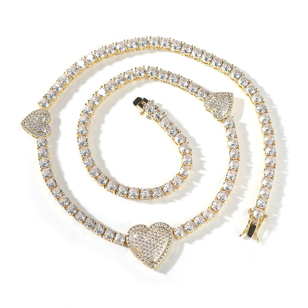 Heart Tennis Necklace