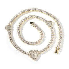 Heart Tennis Necklace