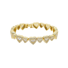 Baguette Heart Halo Tennis Bracelet