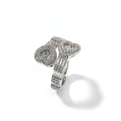 Bague croisée en forme de cœur