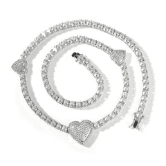 Heart Tennis Necklace