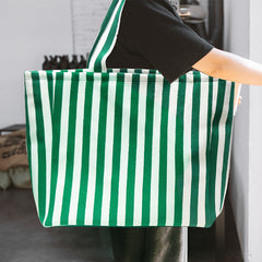 Large Capacity Striped Tote Bag