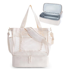 Beach Bag Mesh Tote Bags with Zipper