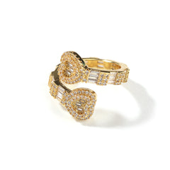Bague croisée en forme de cœur