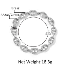 Bracelet Mariner plat en oxyde de zirconium