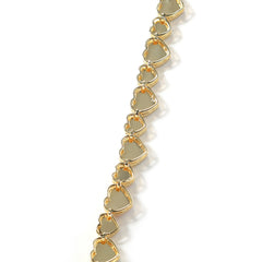 Pink Enamel Heart Halo Tennis Nceklace
