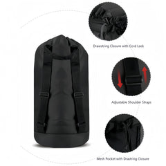 Backpack Laundry Bag Durable Nylon Hamper with Drawstring Closure