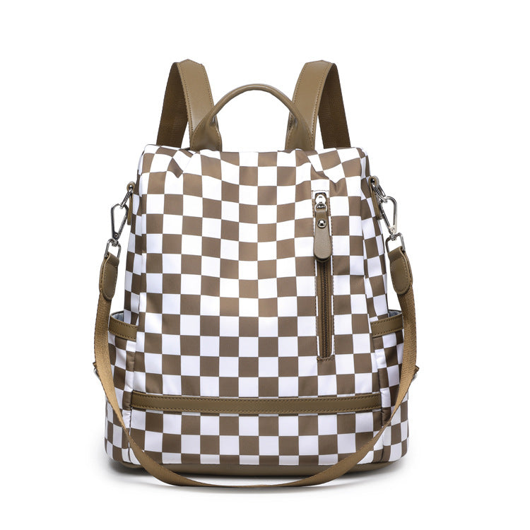 Convertible Checkered Backpack Purse — 2-in-1 Fashion Shoulder Bag