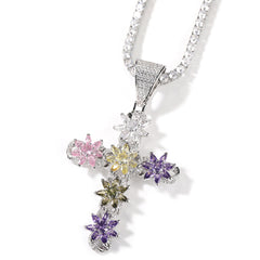 Floral Cross Necklace