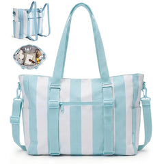 Nautical Multi-Pocket Large Capacity Beach Tote