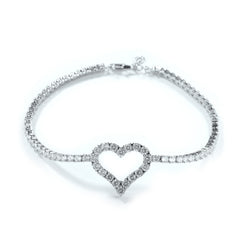 Bracelet tennis solitaire cœur