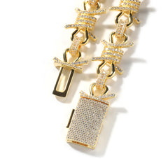 Iced-Out Barbed Wire Necklace
