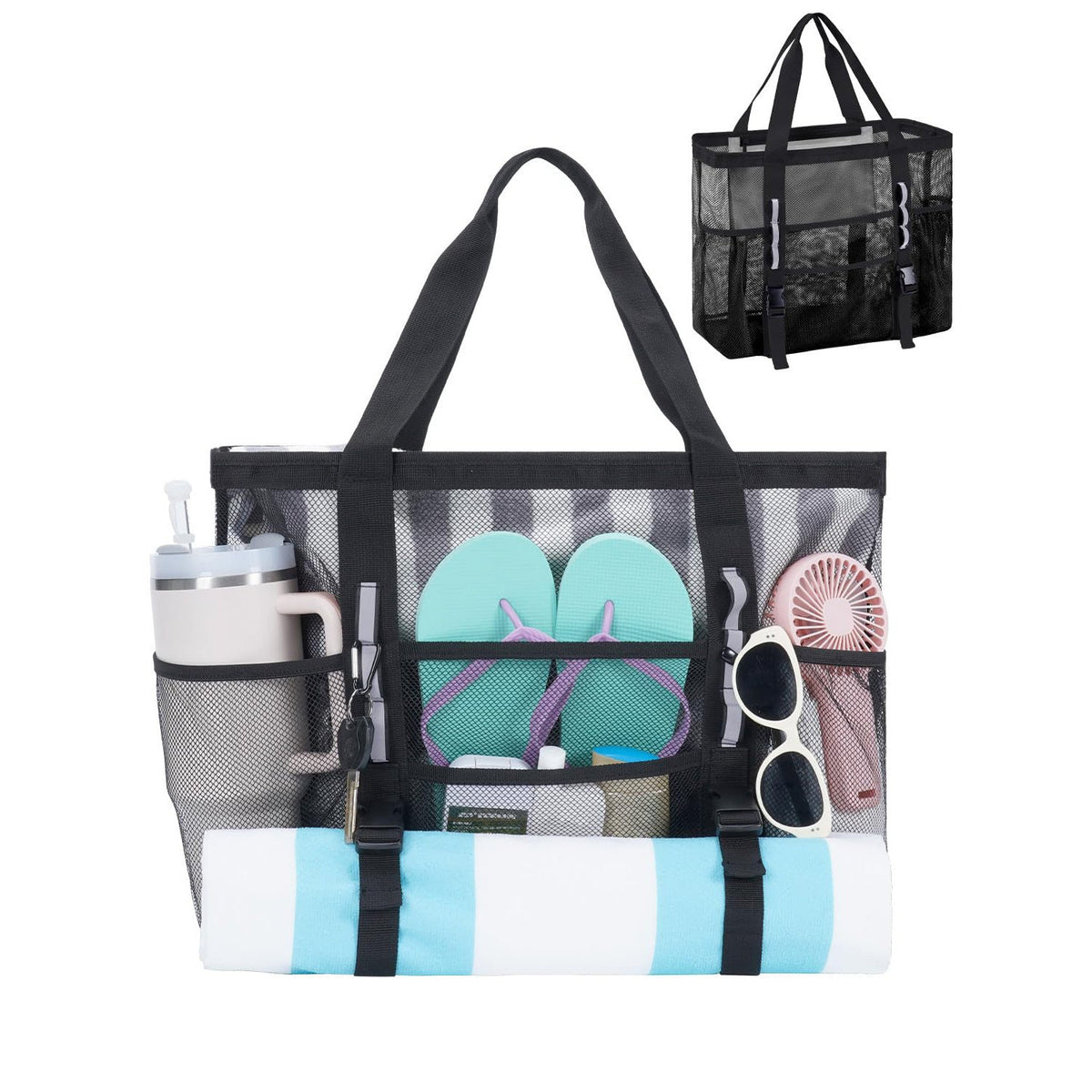 Large Mesh Beach Tote & Utility Bag