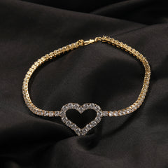Bracelet tennis solitaire cœur