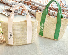 Personalized Straw Tote Bag