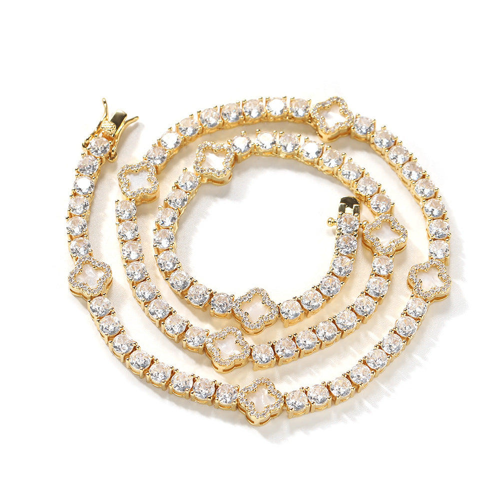 White Clover Tennis Necklace