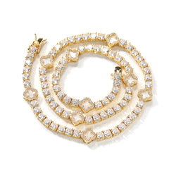 White Clover Tennis Necklace