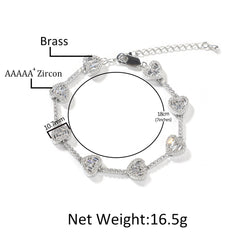 Heart Baguette Link Bracelet