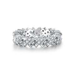 Emerald Cut Moissanite Eternity Band