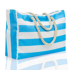Custom Beach Bag Striped Canvas Tote