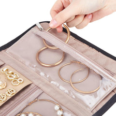 Foldable Travel Jewelry Organizer Roll